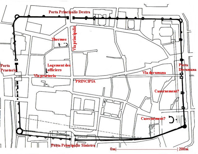 Plan du camp de la VIII Augusta à Argentorate